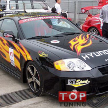 Набор наклеек на кузов автомобиля  - полный комплект Burn для Hyundai Tiburon.